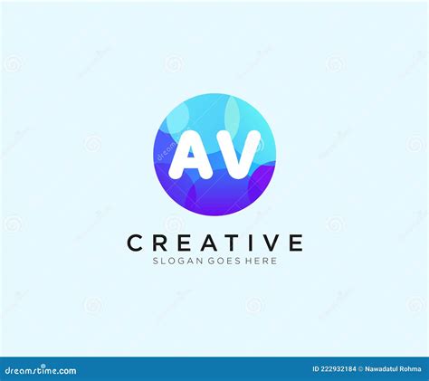 Av Initial Logo With Colorful Circle Template Vector Stock Vector