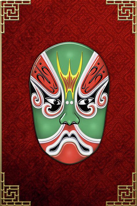 Peking Opera Face Paint Masks Zheng Lun Digital Art By Serge Averbukh