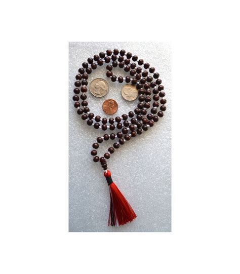 108 rosewood mala beads necklace genuine rosewood mala rosary wooden red and white mala