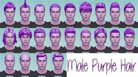 Stars Sugary Pixels Male Purple Hairstyle Sims 4 Hairs Purple Hair