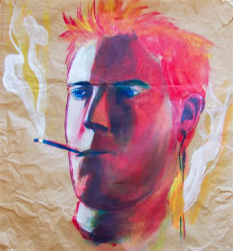 Autoportrait Smoking Myself Painting By Hugues Poirier Artmajeur