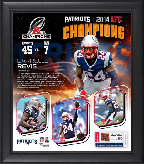 Darrelle Revis New England Patriots 2014 Afc Champions Framed 15 X 17