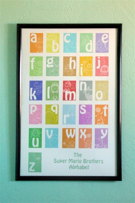 Super Mario Brothers Nintendo Abc Alphabet Room Decor