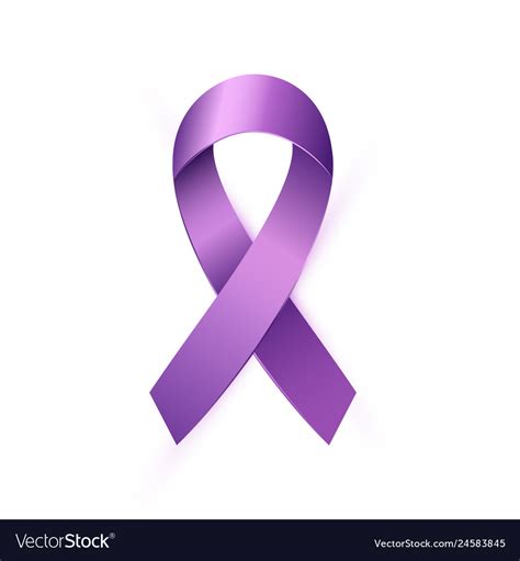 Realistic Purple Awareness Ribbon To World Lupus Vector Image