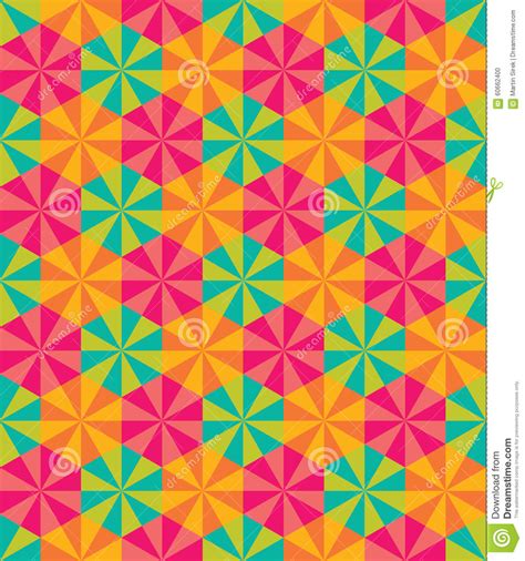 Vector Modern Seamless Colorful Geometry Pattern Mosaic Flowers Stock