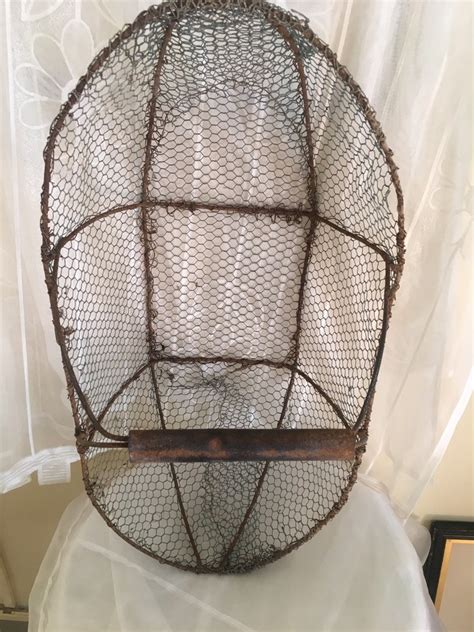 French Vintage Wire Oyster Collection Basket C1920 Charente Etsy