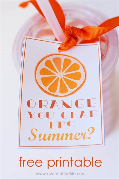 Orange You Glad Its Summer Free Printable Overstuffed Life