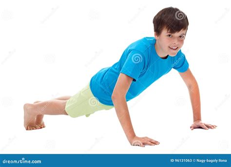 Young Boy Doing Push Ups Stock Image Image Of Sport 96131063