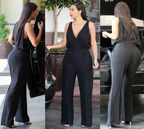 Kim Kardashian In Valentino Jumpsuit And Tom Ford Ankle Strap Sandals