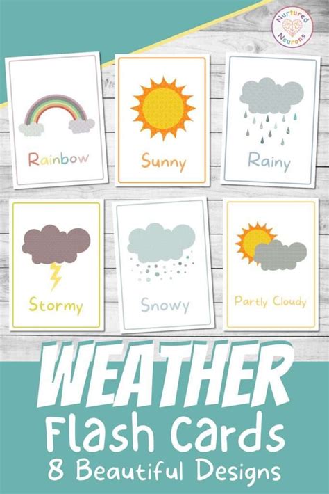Beautiful Printable Weather Flashcards For Kindergarten And Preschool