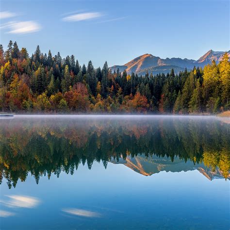 Crestasee Lake Wallpaper 4k Autumn Trees Switzerland Reflection