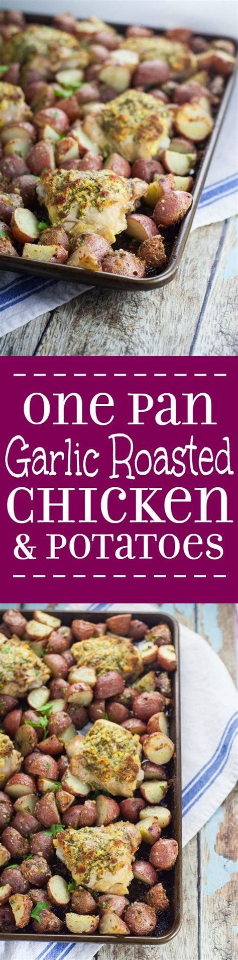 One Pan Garlic Roasted Chicken And Potatoes The Gracious Wife