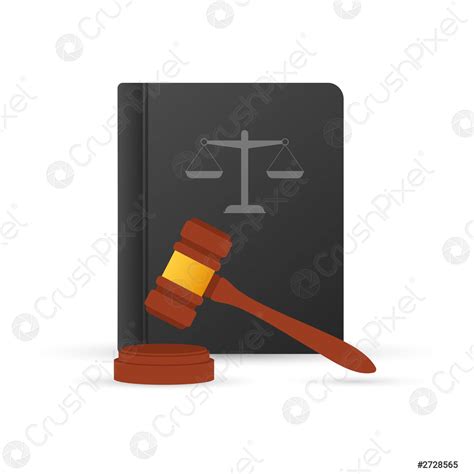 Justice Scales And Wood Judge Gavel Wooden Hammer With Law Stock