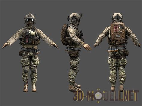 3d модель Солдат Usa Assault из Battlefield 4