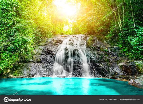 tropical-waterfall-in-the-forest,ton-chong-fa-in-khao-lak-phang-stock