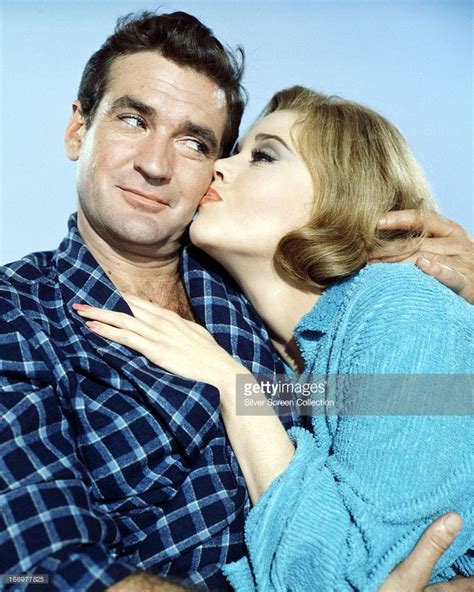Jane Fonda Kissing Rod Taylor In A Promotional Portrait For Sunday Jane Fonda Sunday In