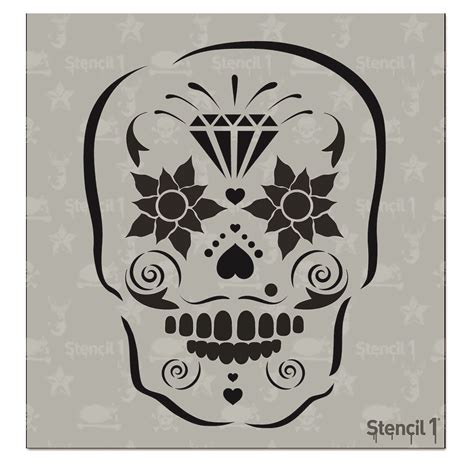 Sugar Skull Stencil 85″x11″ Stencil 1