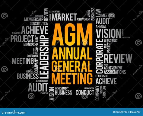 Agm Annual General Meeting Acronym Business Concept Background Stock