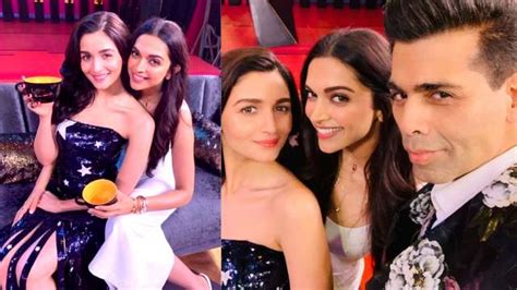 Koffee With Karan 6 Deepika Padukone And Alia Bhatt Look Excited As They Shoot The Opening Episode