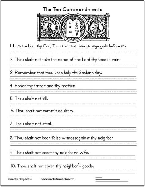 11 Best Images Of 10 Commandments Catholic Kids Worksheets