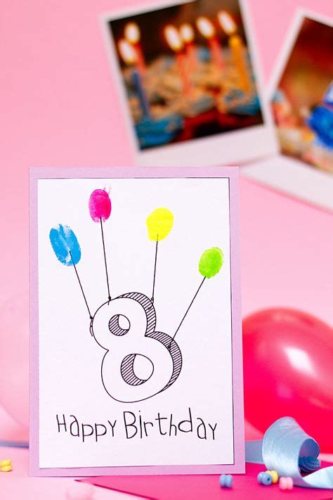 Diy Fingerabdruck Geburtstagskarten Geburtstagskarte Basteln Kinder