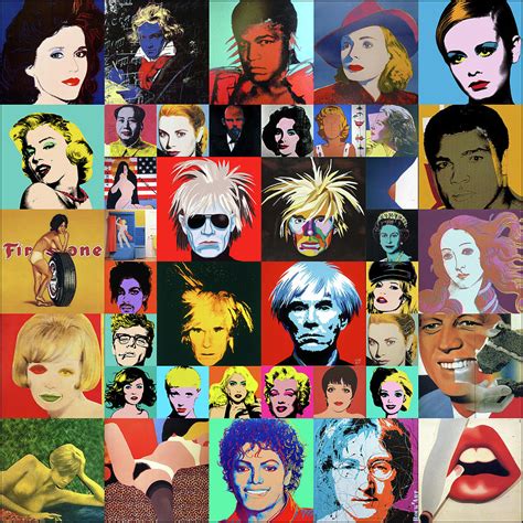 Andy Warhol 40 Famous Pop Art Paintings Collage Digital Art By Andy