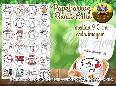 Kit Papel De Arroz Bento Cake Bolo Flork Cm