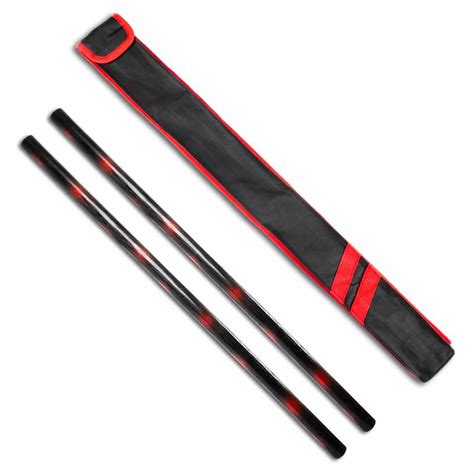 Nightmare Rattan Escrima Set Red Stained Double Kali Sticks Black