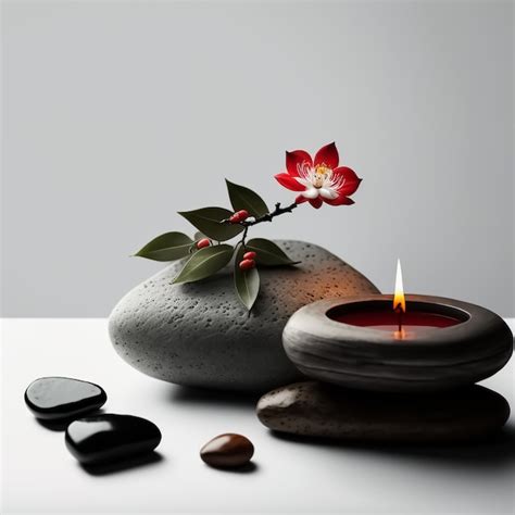 premium photo zen spa decorations with stones flowers and candle