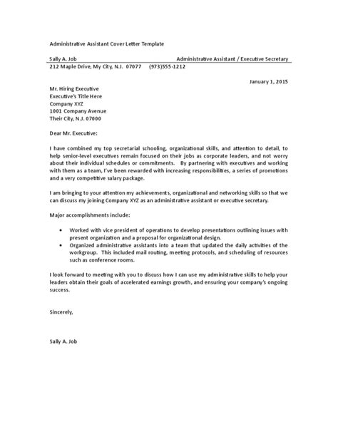 Cover Letter Example Of An Administrative Assistant