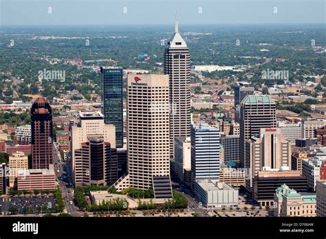 Aerial Of Downtown Indianapolis Indiana Stock Photo Royalty Free