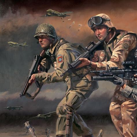 Paratroopers Answering The Call Military Artist Stuart Brown