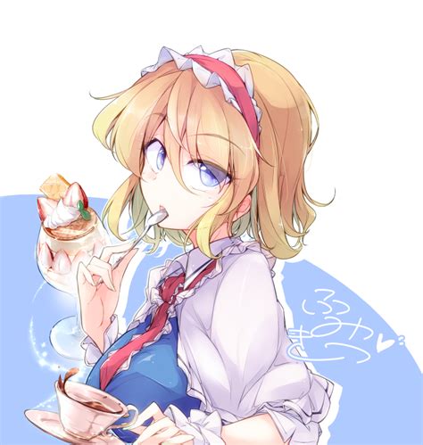 Safebooru 1girl Alice Margatroid Bangs Blonde Hair Blue Background