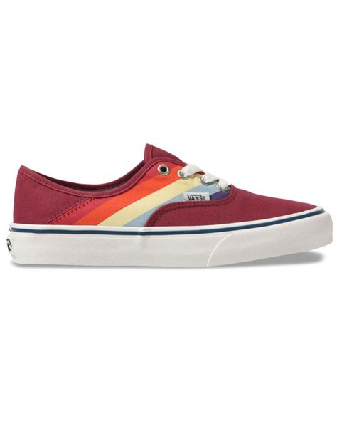 Vans Rad Rainbow Authentic Sf Biking Red And Marshmallow Womens Shoes