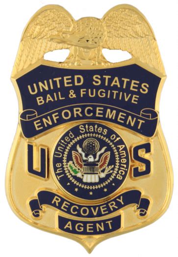 Bail Enforcement Fugitive Recovery Agent Badge Gold Federal Version