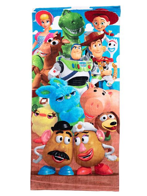 Disney Toy Story Beach Bath Towel 58 X 28 Woody Buzz Lightyear Forky Rex