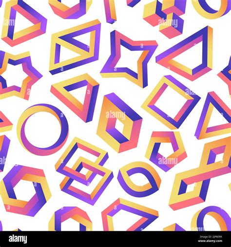 Impossible geometry pattern. Seamless print of abstract geometric