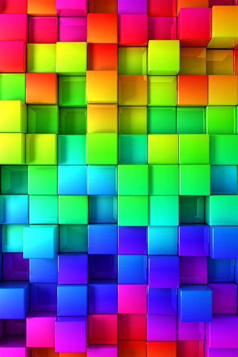 Rainbow Blocks Iphone Wallpaper Hd