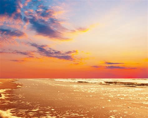 Ocean Beach Sunset Nature Scenery Hd Wallpaper Preview