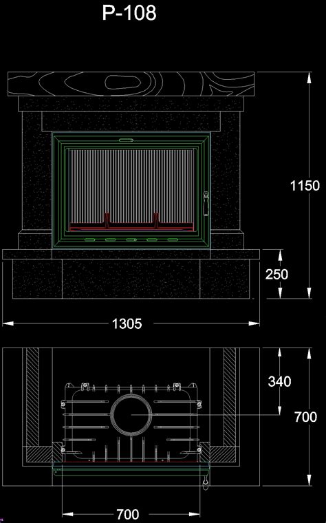 Fireplace Dwg Block For Autocad Designs Cad