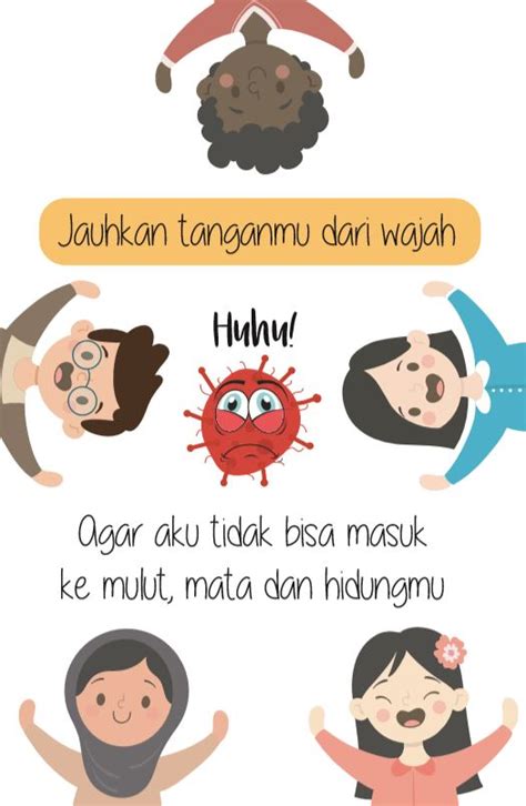 Bila tersentuh, cuci tangan pakai sabun dan air mengalir atau cairan pembersih tangan (minimal alkohol 60%); 30 Gambar Kartun Virus Corona atau Covid-19 untuk Edukasi ...