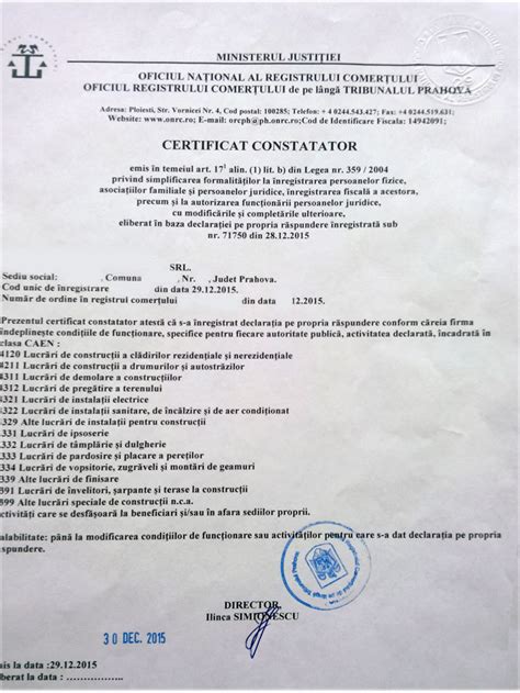 Mobila Pentru Bucataria Certificat Constatator Valabilitate