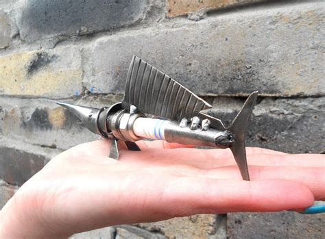 Metal Sculpture Marlin Mechanical Fish Figurine Welded Fish Etsy