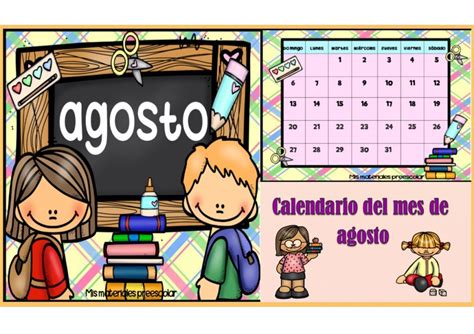 Bonito Calendario Del Mes De Agosto Didáctica Educativa