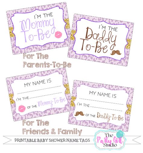 Baby showers generally involve friends and family members from all walks of life. Pin by AtHomeWithQuita on The Party Girl Studio | Baby shower printables, Printable name tags ...