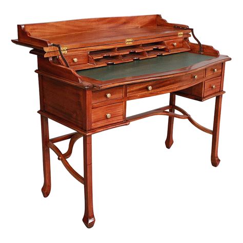 Solid Mahogany Wood Large Writing Desk With Lift Top Antique Reproduction Ebay