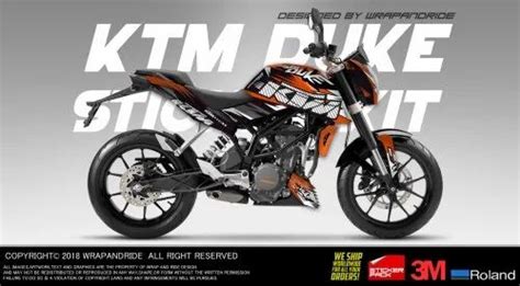 Multicolor Ktm Duke Power Parts Edition Full Body Wrapdecalssticker