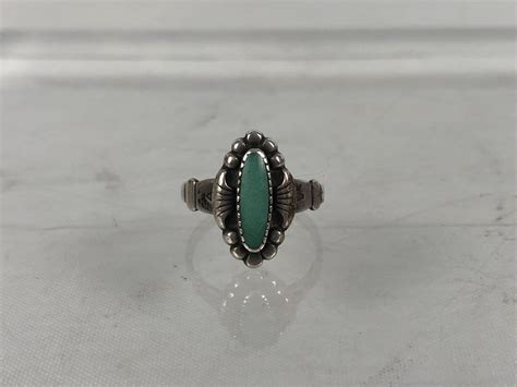 Vintage Bell Trading Post Turquoise Sterling Silver Ring Sz Estate