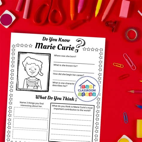 Marie Curie Worksheet For Kids