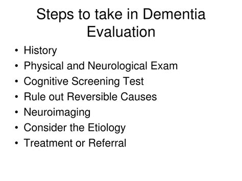 Ppt Dementia Evaluation And Treatment Powerpoint Presentation Free